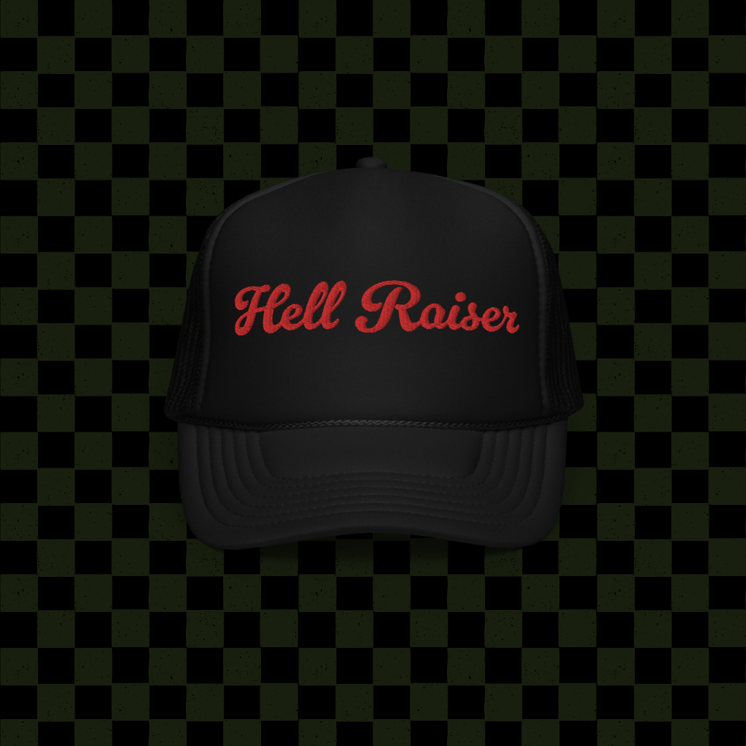 Hell Raiser Black / Red Foam Trucker Hat